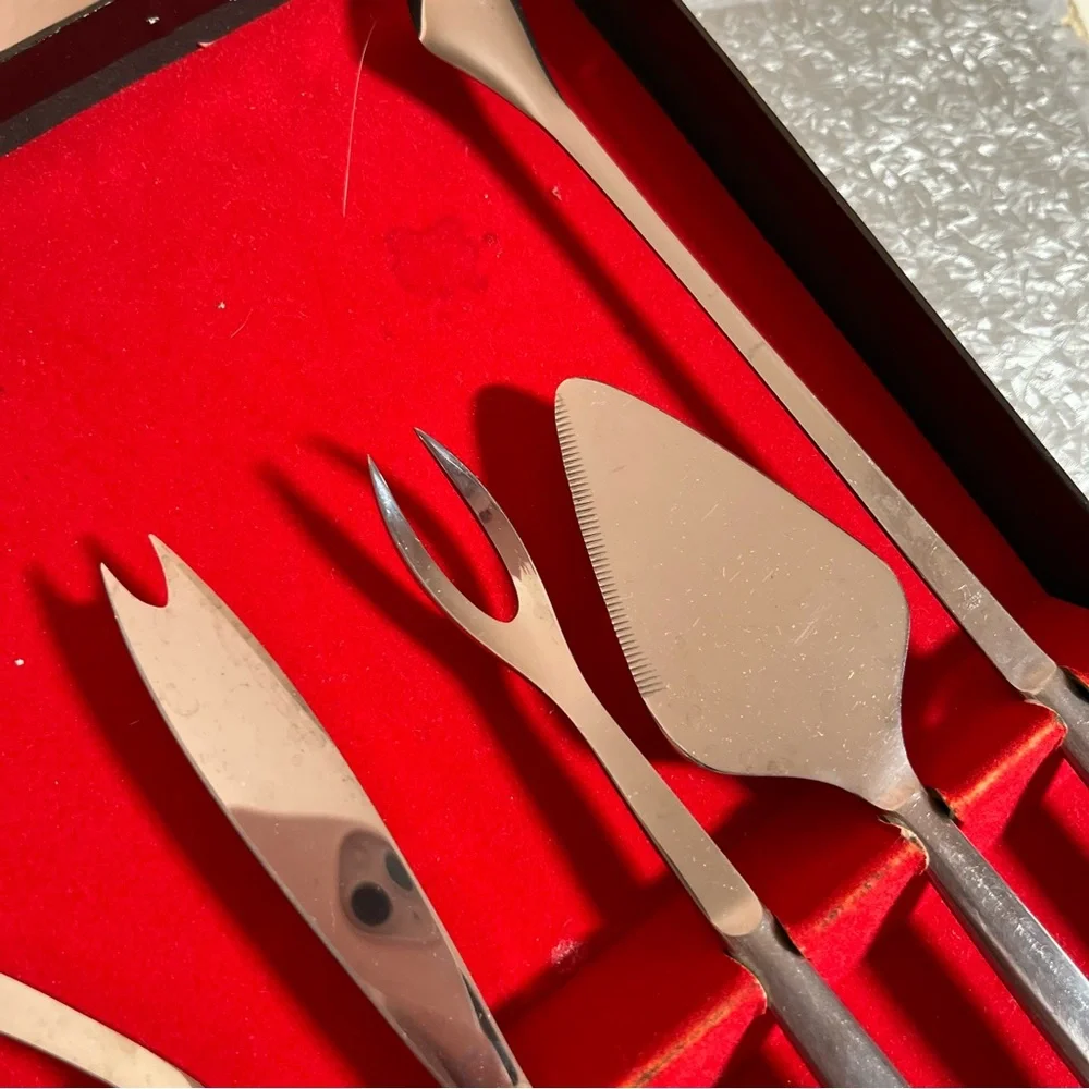Vintage Stainless steel MCM Cocktail Hors d'oeruve Party utensils Bar accessory